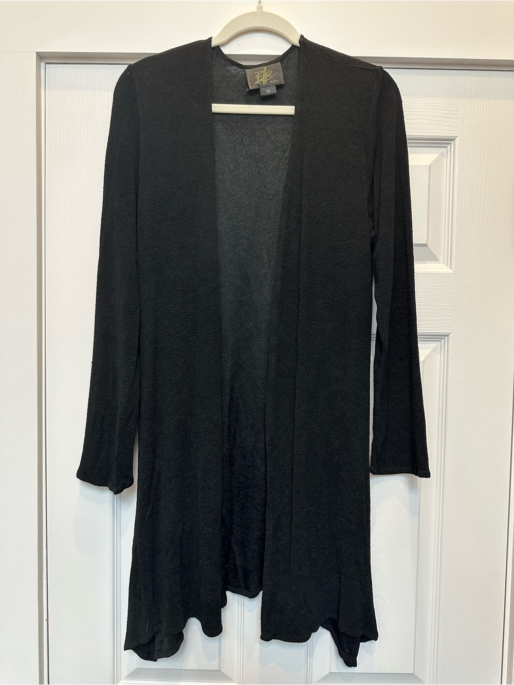 BKE Black Open-Front Long Cardigan